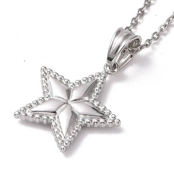Non-Tarnish 304 Stainless Steel Pentagram Pendant Necklace for Women