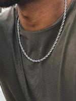 Simple Plain Color Rope Minimalist Chain Necklaces for Men, Fall Stainless Steel Twisted Chain Necklace As Gift for Boyfriend...