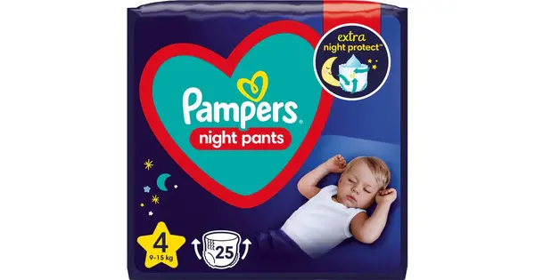 Pampers Night Pants size 4 disposable night pull-up diapers 9-15 kg 25 pieces