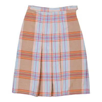 Unbranded Checked Mini Skirt - 29W UK 10 Blue Cotton
