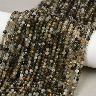 Natural Green Rutilated Quartz Beads Strands