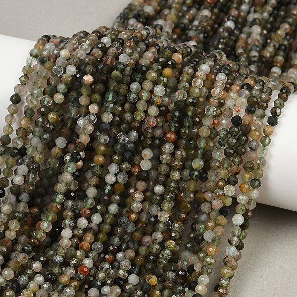 Natural Green Rutilated Quartz Beads Strands