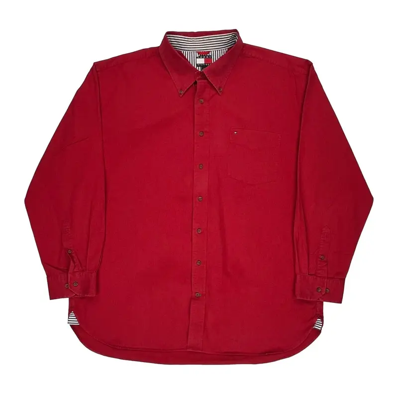 Tommy Hilfiger Shirt - 2XL Red Cotton | Size: xx-large