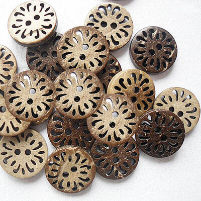 Round Carved 2-hole Basic Sewing Button