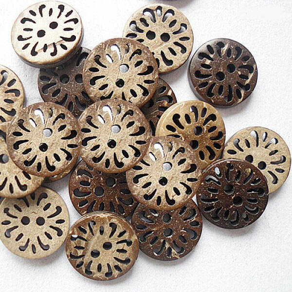 Round Carved 2-hole Basic Sewing Button