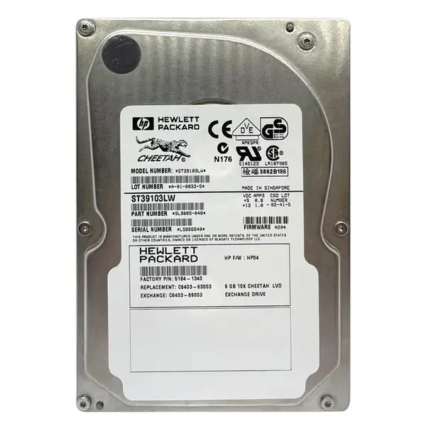 C6403-63003 HP 9.1GB Wide Ultra2 SCSI 10000 3.5-inch Hard Drive