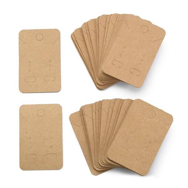 Blank Kraft Paper Necklace Earring Stud Display Cards