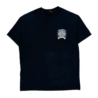 Hawaii Harley Davidson Graphic T-Shirt - Medium Black Cotton