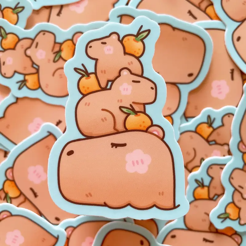 Capybara Stack Heavy Duty Waterproof Vinyl Sticker
