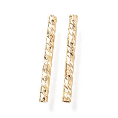 Corrugated Brass Tube Beads