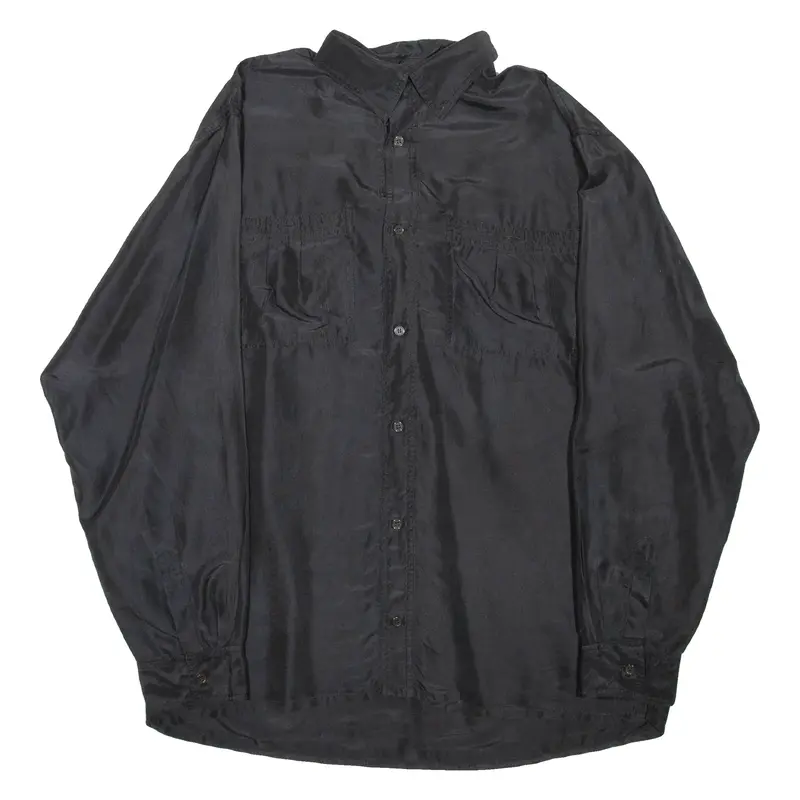 JACQUES S. Mens Plain Shirt Black Long Sleeve M