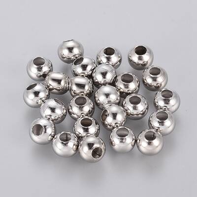 Tarnish Resistant 304 Stainless Steel Hollow Round Seamed Beads