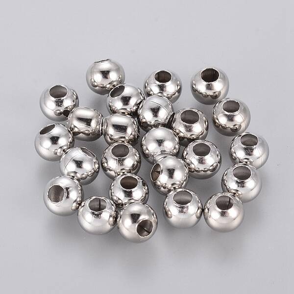 Tarnish Resistant 304 Stainless Steel Hollow Round Seamed Beads