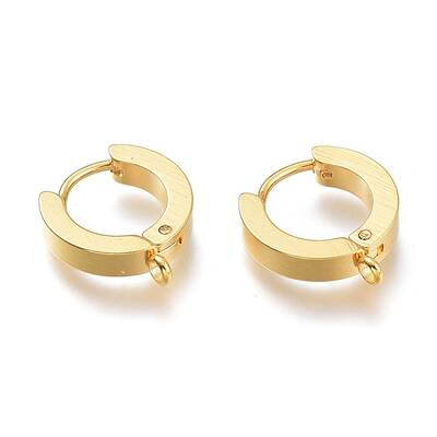 304 Stainless Steel Huggie Hoop Earrings Findings