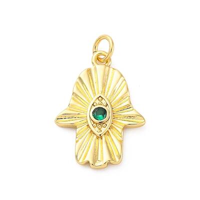Brass Micro Pave Cubic Zirconia Pendants