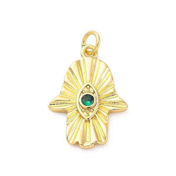 Brass Micro Pave Cubic Zirconia Pendants