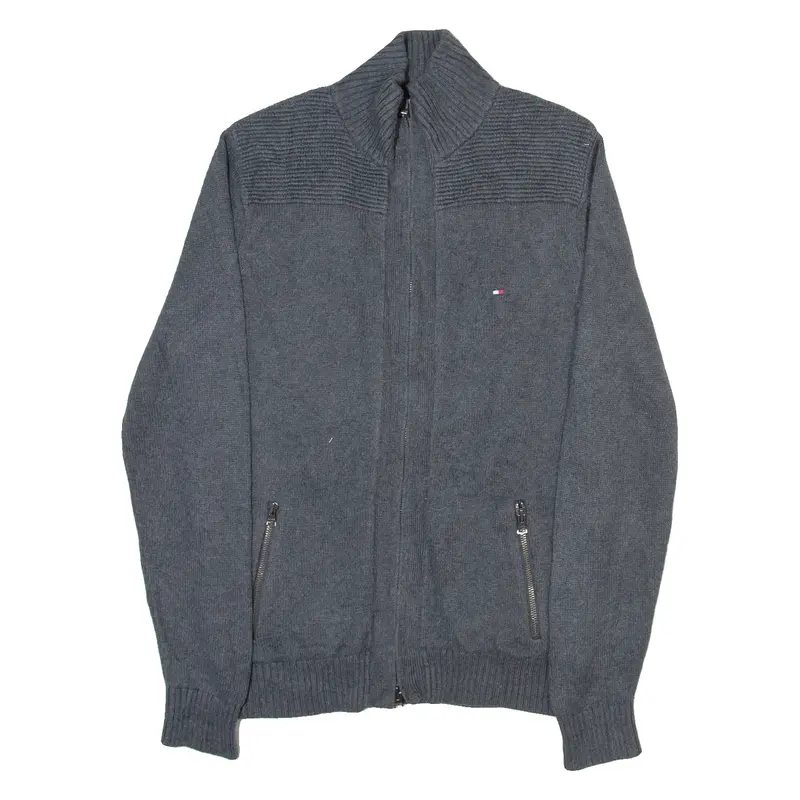 TOMMY HILFIGER Mens Jumper Grey Tight Knit S