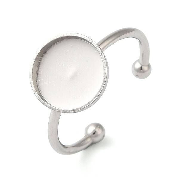 Non-Tarnish 304 Stainless Steel Open Cuff Ring Components