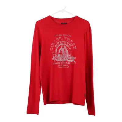 Sisley Long Sleeve T-Shirt - Large Red Cotton