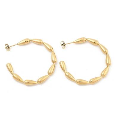 PVD Vacuum Plating 304 Stainless Steel Teardrop Stud Earrings for Women