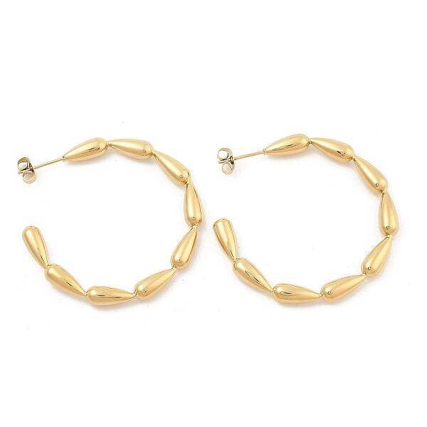 PVD Vacuum Plating 304 Stainless Steel Teardrop Stud Earrings for Women