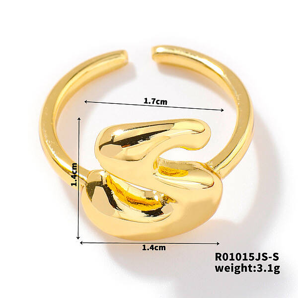 Fashionable Letter Brass Open Cuff for Women