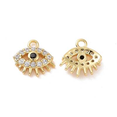 Eye Brass Micro Pave Cubic Zirconia Charms