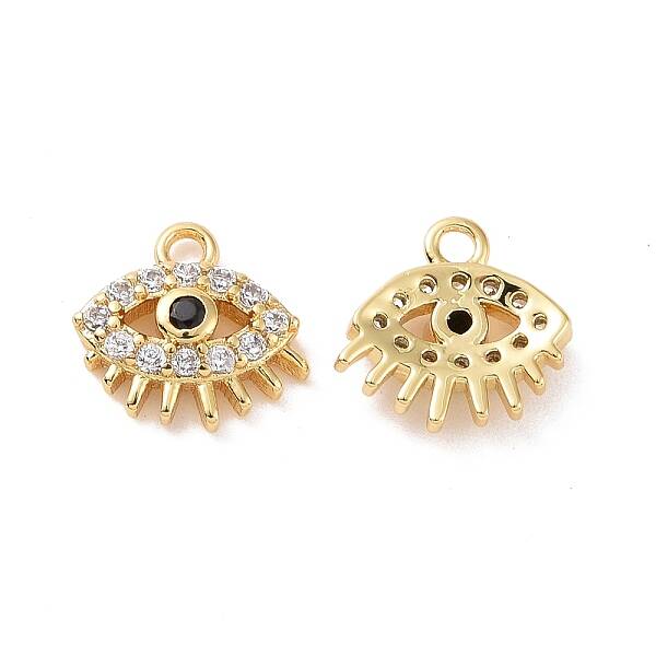 Eye Brass Micro Pave Cubic Zirconia Charms