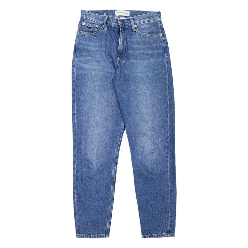 CALVIN KLEIN JEANS Womens Jeans Blue Regular Mom Stone Wash W27 L28