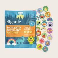 Cliganic Natural Mosquito Repellent Patches (Positive Vibes) - DEET-Free, Travel-Friendly Stickers for Kids & Adults with Cit...
