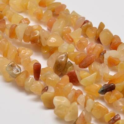 Natural Yellow Aventurine Chip Beads Strands