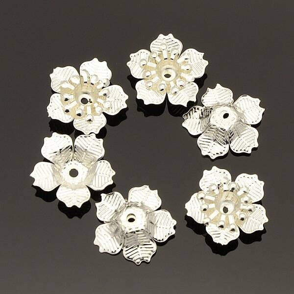 5-Petal Iron Flower Bead Caps