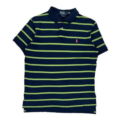 Polo By Ralph Lauren Striped Polo Shirt - Large Green Cotton