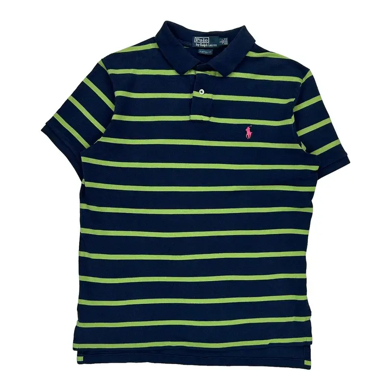Polo By Ralph Lauren Striped Polo Shirt - Large Green Cotton