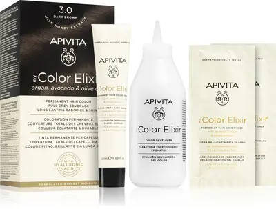 Apivita My Color Elixir ammonia-free hair dye color 3.0 dark brown