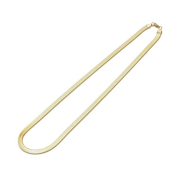 Ion Plating(IP) 304 Stainless Steel Herringbone Chain Necklace for Men Women