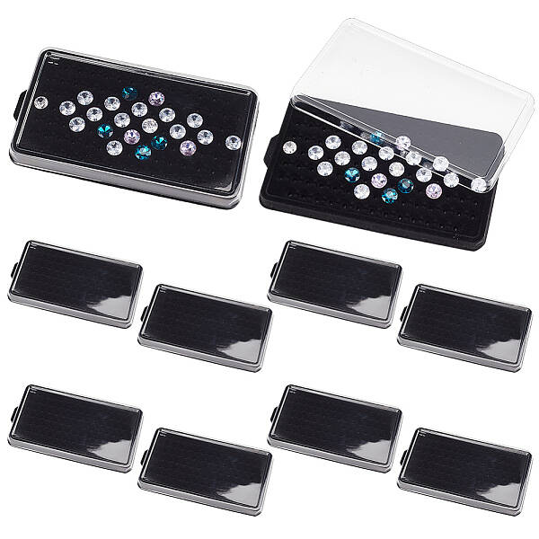 100-Hole Rectangle Clear Plastic Loose Diamond Storage Box