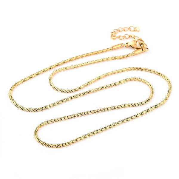 304 Stainless Steel Round Snake Chain Necklaces for Women