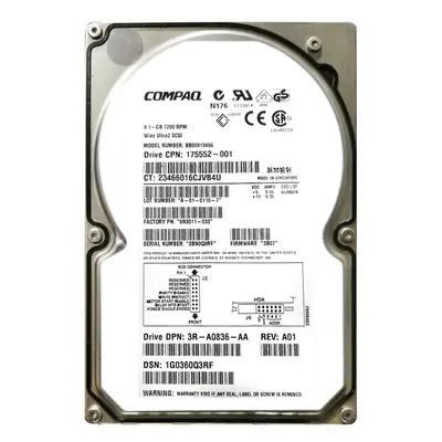 9N3011-033 Seagate 9.1GB Wide Ultra2 SCSI 7200 3.5-inch 1MB Hard Drive