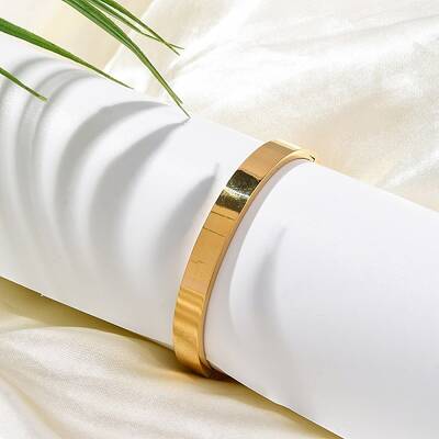Ion Plating(IP) 304 Stainless Steel Hinged Bangles for Women