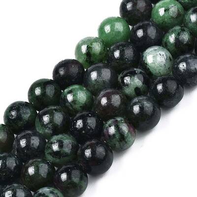 Natural Ruby in Zoisite Beads Strands