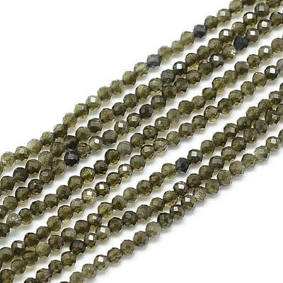 Natural Golden Sheen Obsidian Beads Strands