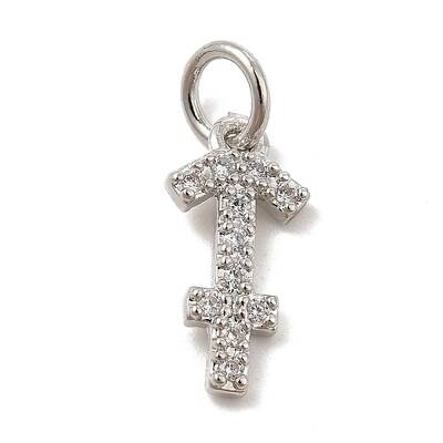 Brass Micro Pave Cubic Zirconia Charms
