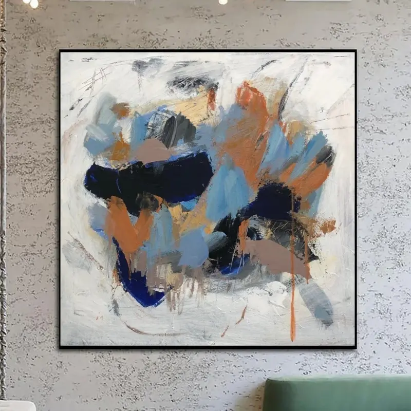 Abstract Oil Painting Canvas Colorful Wall Art Vivid Art Heavy Textured Painting Modern Fine Art Hand Painted Artwork Wall De...
