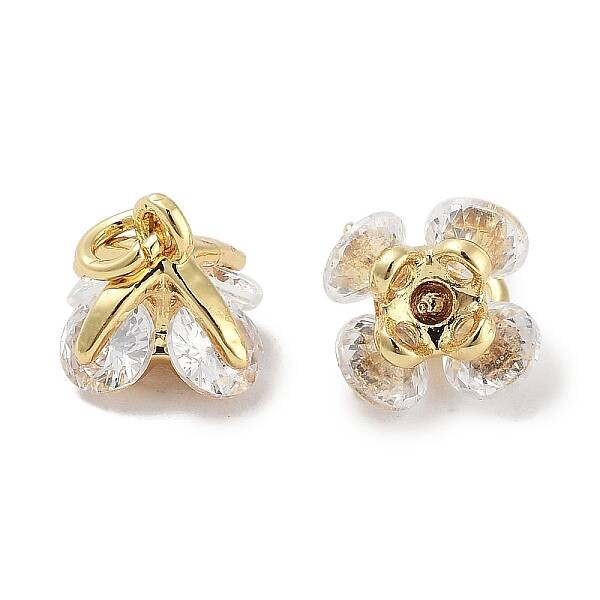 Brass Micro Pave Cubic Zirconia Charms