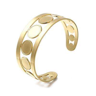 Ion Plating(IP) 304 Stainless Steel Cuff Ring for Women