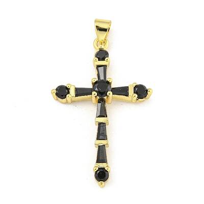 Cross Rack Plating Brass Cubic Zirconia Pendants