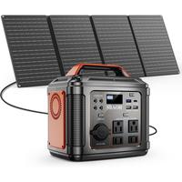 Portable Power Station, 300W 296Wh Solar Generator Quick Charge / 110V AC Outlets/DC Ports and LED Flashlight, Lithium Batter...