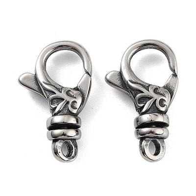 Tibetan Style 316 Stainless Steel Lobster Claw Clasps