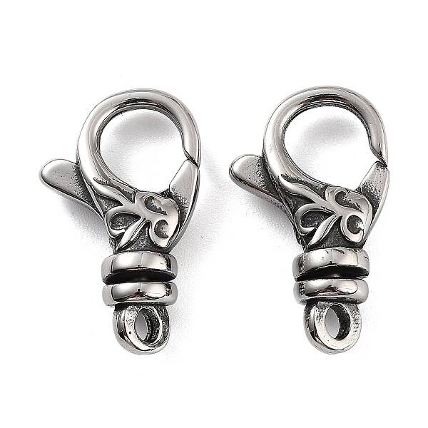 Tibetan Style 316 Stainless Steel Lobster Claw Clasps